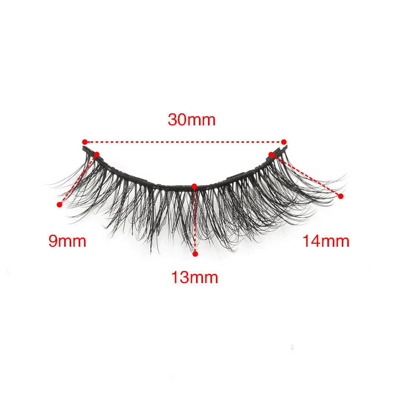 2/3/4 Pairs Magnetic Eyelashes Set Waterproof Liquid Eyeliner Tweezer Wispy False Eyelashes Dramatic 3D Mink Lashes Makeup Tools