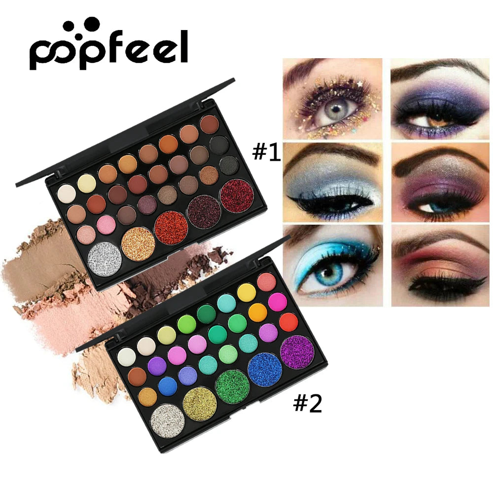 Popfeel Brand 123 Color Eye Shadow Pearlescent Matt Eye Shadow Blush Foundation Eye Shadow Makeup Pan Makeup