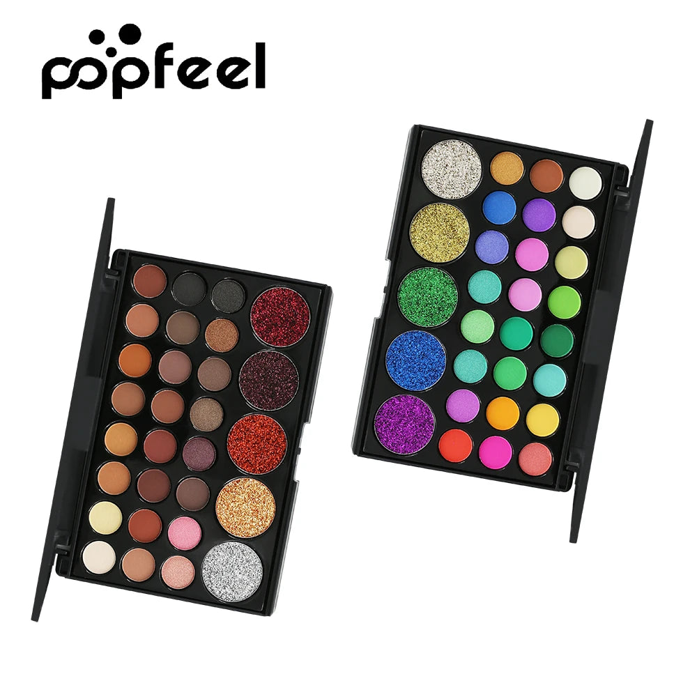 Popfeel Brand 123 Color Eye Shadow Pearlescent Matt Eye Shadow Blush Foundation Eye Shadow Makeup Pan Makeup