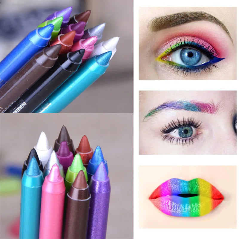Hot Sale Beauty Tools for Women Eyes Makeup Tattoo Waterproof Pigment Color Eyeliner Pencil Gel Blue Purple White Eye Liner Pen
