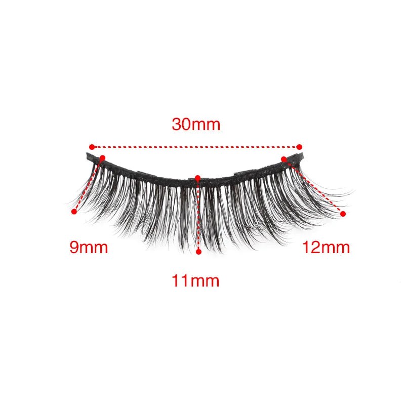 2/3/4 Pairs Magnetic Eyelashes Set Waterproof Liquid Eyeliner Tweezer Wispy False Eyelashes Dramatic 3D Mink Lashes Makeup Tools