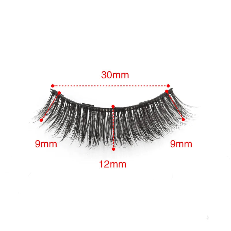 2/3/4 Pairs Magnetic Eyelashes Set Waterproof Liquid Eyeliner Tweezer Wispy False Eyelashes Dramatic 3D Mink Lashes Makeup Tools