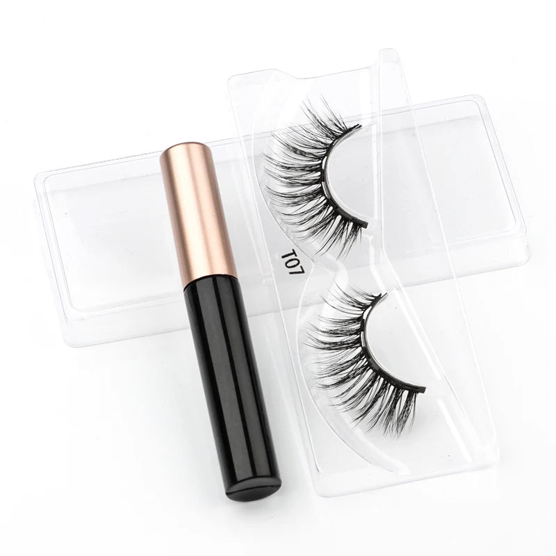 2/3/4 Pairs Magnetic Eyelashes Set Waterproof Liquid Eyeliner Tweezer Wispy False Eyelashes Dramatic 3D Mink Lashes Makeup Tools