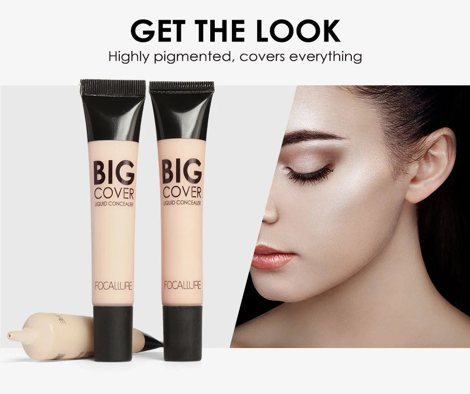 Wholesale FOCALLURE Waterproof High Coverage Face Concealer Cream Lasting Scar Acne Cover Moisturizing Liquid Foundation Makeup