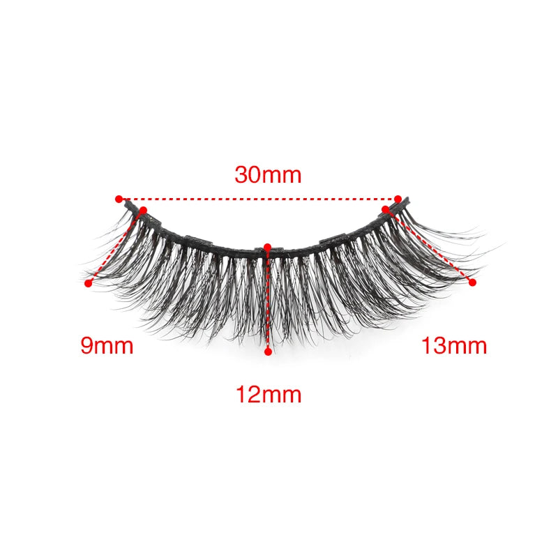 2/3/4 Pairs Magnetic Eyelashes Set Waterproof Liquid Eyeliner Tweezer Wispy False Eyelashes Dramatic 3D Mink Lashes Makeup Tools