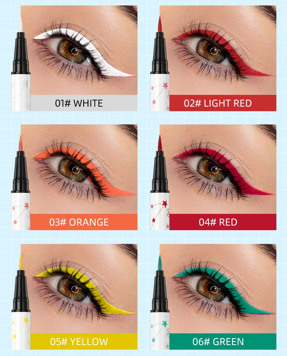 Ultra-Thin Black Eyeliner Pencil Waterproof Long Lasting Smooth 12 Colors Colorful Liquid Eyeliner High Makeup Pigment Eye Liner