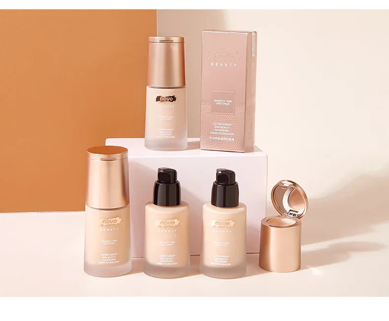 NOVO Professional new liquid foundation concealer cream 2 in 1 face base korean lasting makep 30ml private label