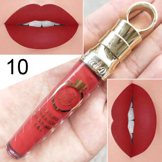 CmaaDU 20Color Matte Lip Gloss Liquid Lipstick Waterproof Lasting Nude Glitter Fashion Scoop Lip Natural Thread Gloss Cosmetics