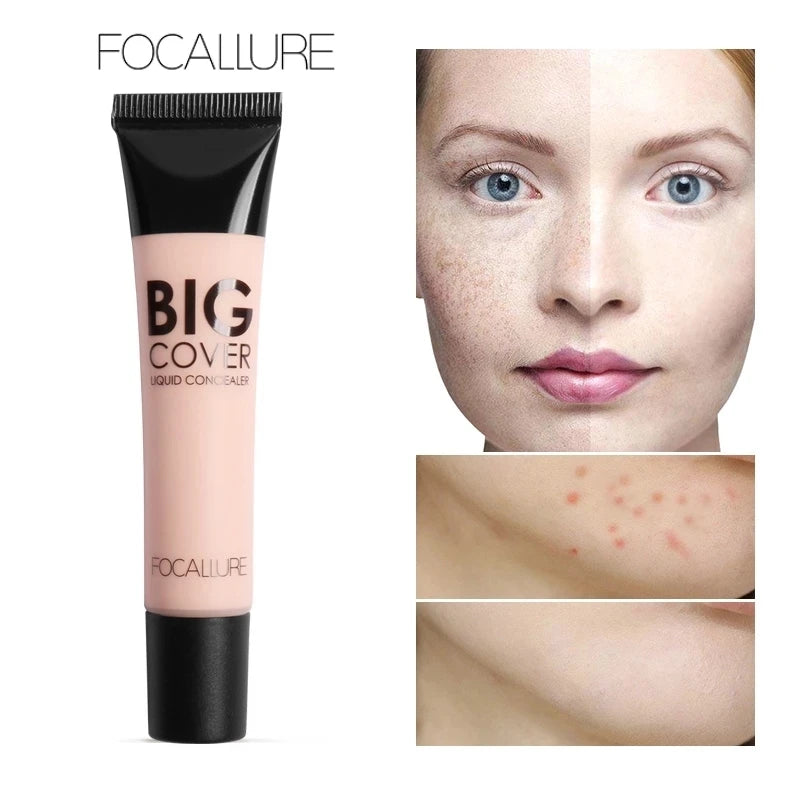 Wholesale FOCALLURE Waterproof High Coverage Face Concealer Cream Lasting Scar Acne Cover Moisturizing Liquid Foundation Makeup