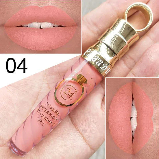 CmaaDU 20Color Matte Lip Gloss Liquid Lipstick Waterproof Lasting Nude Glitter Fashion Scoop Lip Natural Thread Gloss Cosmetics