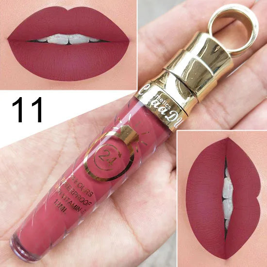 CmaaDU 20Color Matte Lip Gloss Liquid Lipstick Waterproof Lasting Nude Glitter Fashion Scoop Lip Natural Thread Gloss Cosmetics