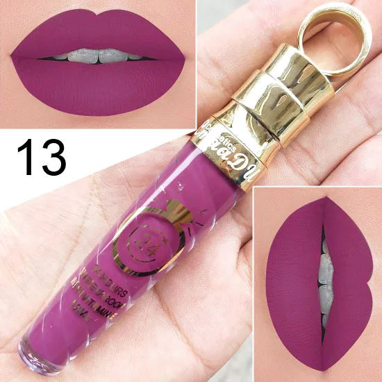 CmaaDU 20Color Matte Lip Gloss Liquid Lipstick Waterproof Lasting Nude Glitter Fashion Scoop Lip Natural Thread Gloss Cosmetics