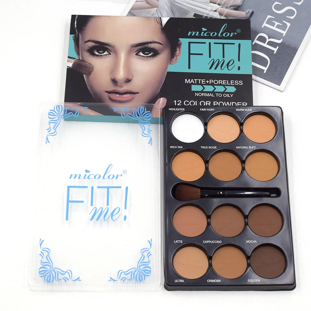 Coffee Color Contour Palette Makeup 12 Colors Long-Lasting Matte Eyeshadow Face Highlighters Make Up Contouring Powder Cosmetics