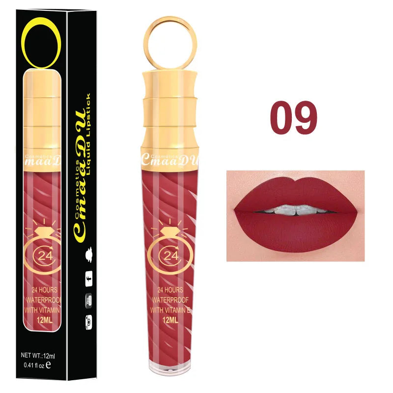 CmaaDU 20Color Matte Lip Gloss Liquid Lipstick Waterproof Lasting Nude Glitter Fashion Scoop Lip Natural Thread Gloss Cosmetics