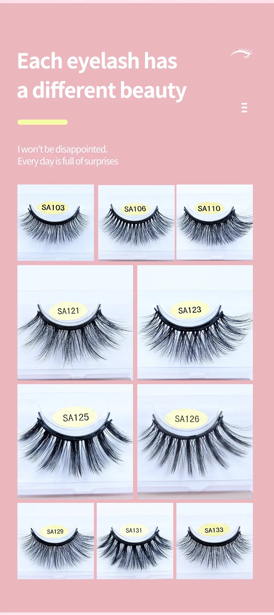 REDSIREN Natural Magnetic Lashes Makeup 1/5Pairs Reusable Magnetic False Eyelashes and Eyeliner Kit