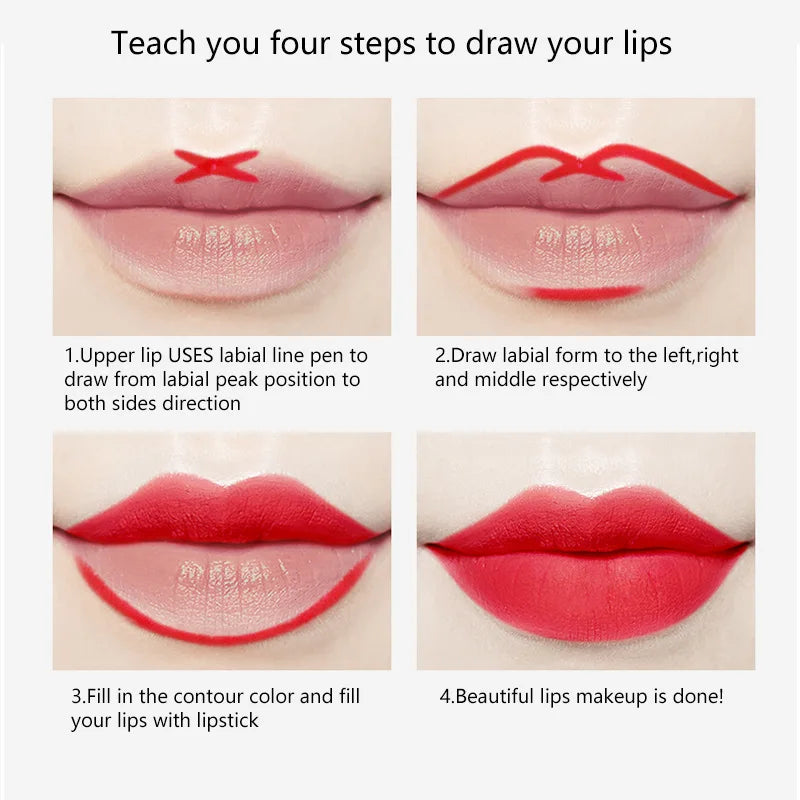 Miss Rose Double-end Lipstick Lipgloss Pencil Makeup Long Lasting Tint Sexy Red Lip Stick Beauty Matte Lip Gloss Pen Cosmetic