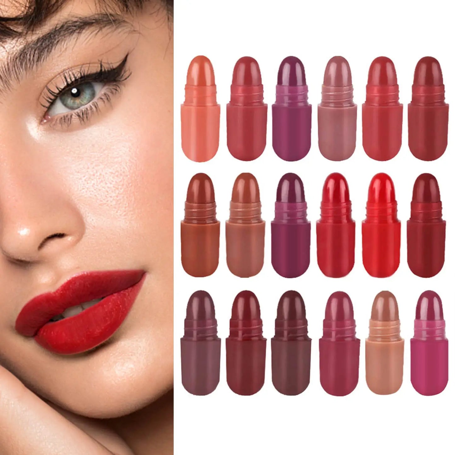 Pills Lipstick 18 Colors 18 Colors Long Lasting Pill Lipstick Cute Waterproof Non-Fading Lipstick Velvet Matte Lipstick Set