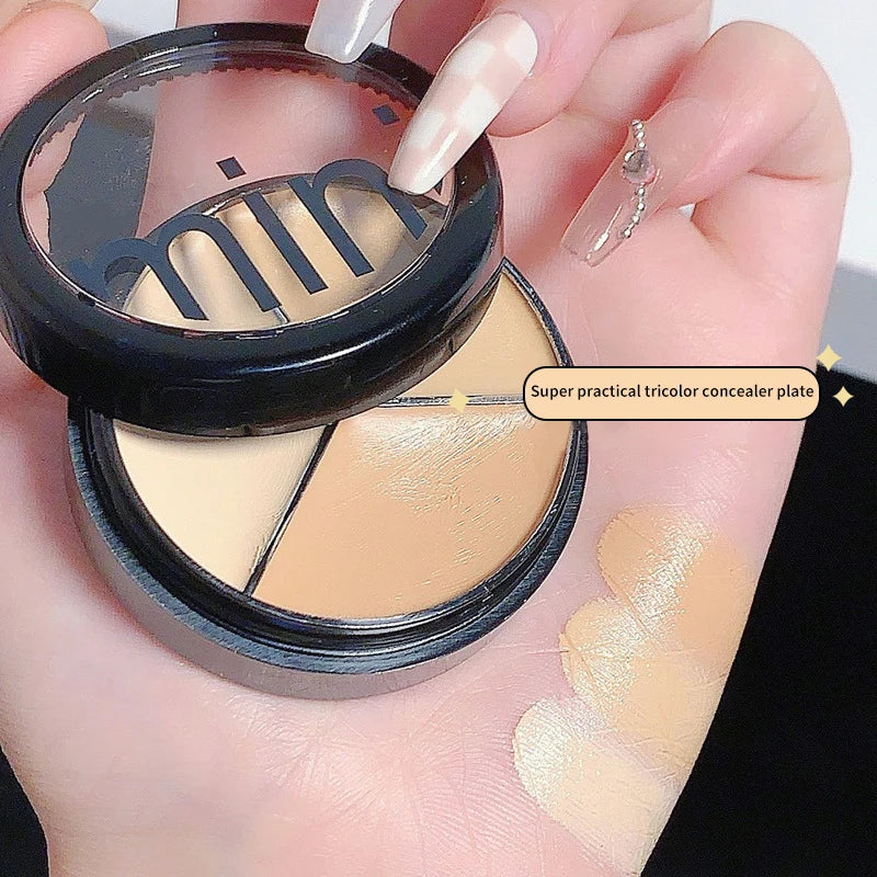 3 Colors Brand Foundation Concealer for Dark Circles,Tears,Freckles,Acne,Pigmentation blemishes Waterproof Full Coverage Makeup
