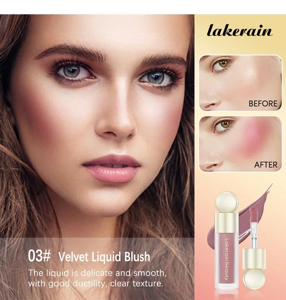 Liquid Blush Velvet Matte Eyeshadow Facial pigment Lasting Powder Fender Beautiful Natural Cream Orange Peach Rare Blush Makeups