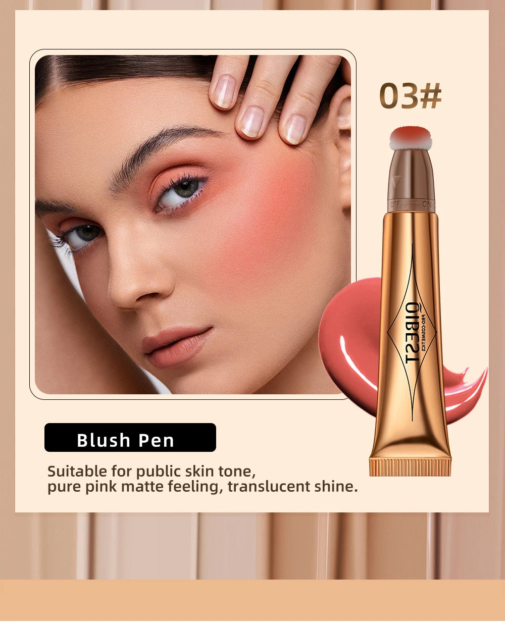 Makeup Multi-use Contour Blush Stick Brighten Cheek Cosmetic Soft Smooth Face Liquid Blusher Natural Bronzers Highlighters Tint