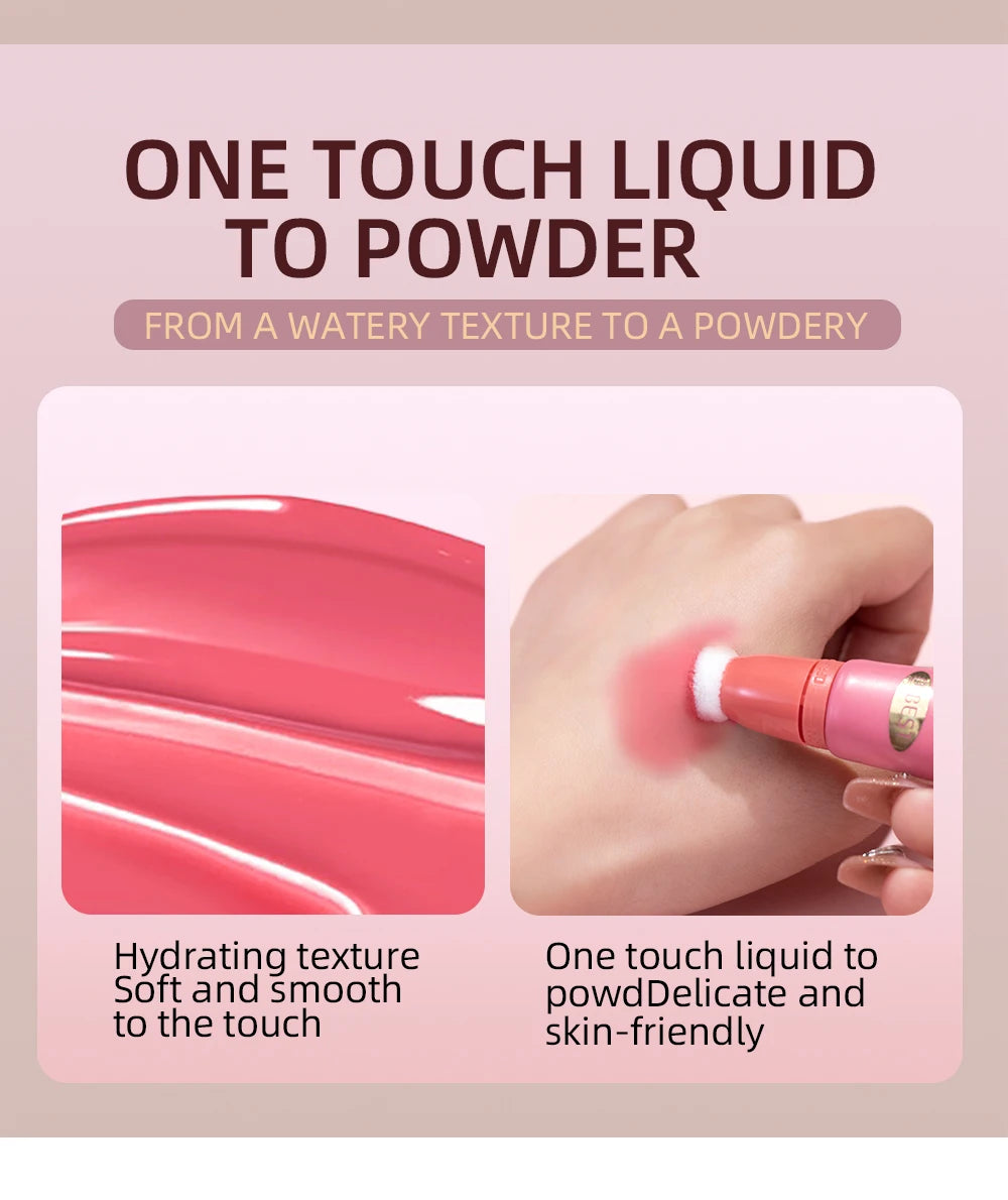 Makeup Multi-use Contour Blush Stick Brighten Cheek Cosmetic Soft Smooth Face Liquid Blusher Natural Bronzers Highlighters Tint