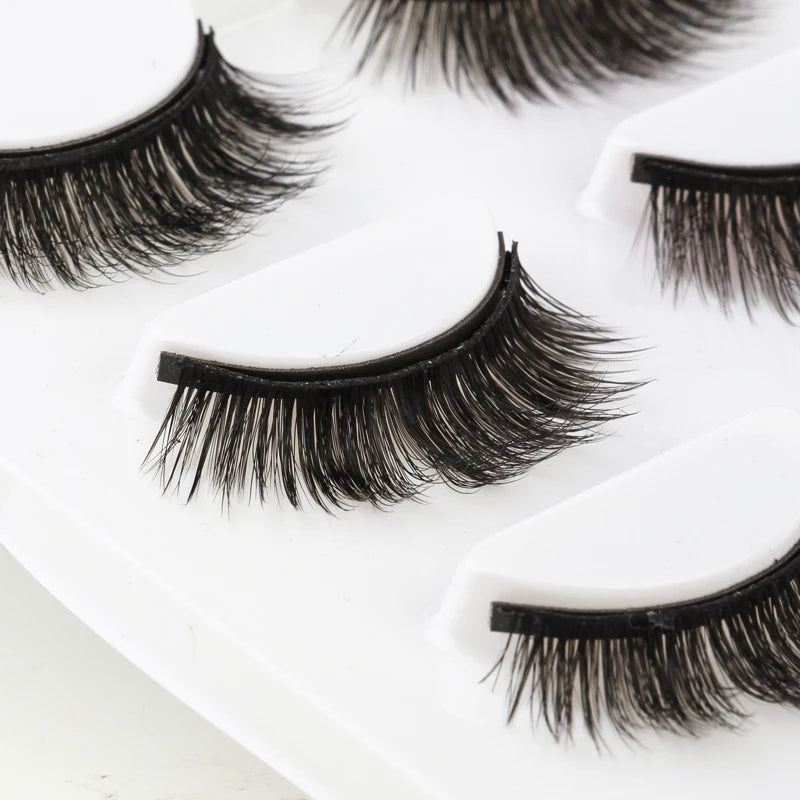 2/3/4 Pairs Magnetic Eyelashes Set Waterproof Liquid Eyeliner Tweezer Wispy False Eyelashes Dramatic 3D Mink Lashes Makeup Tools