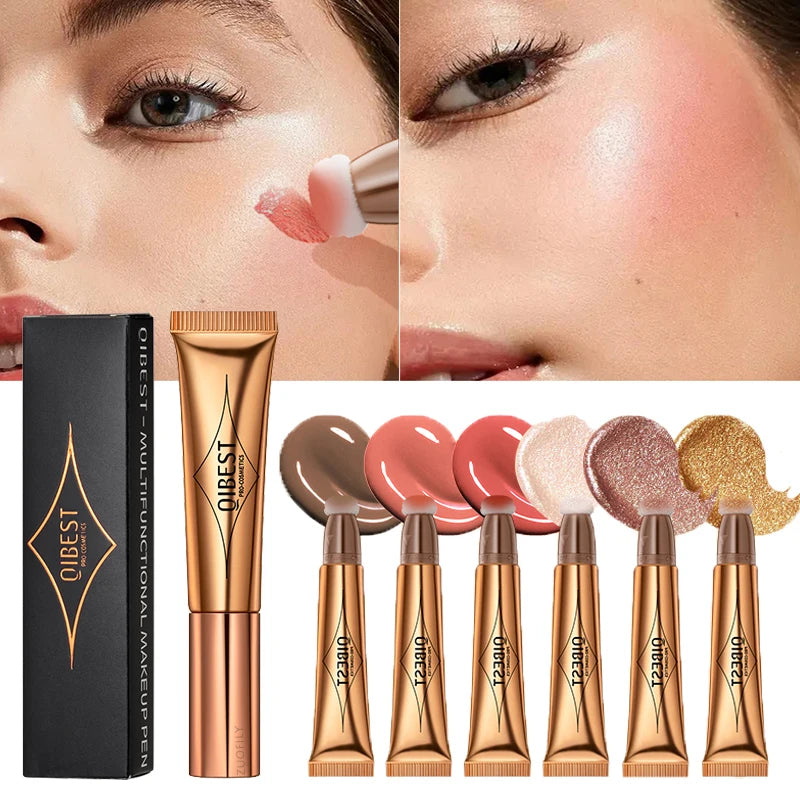 Makeup Multi-use Contour Blush Stick Brighten Cheek Cosmetic Soft Smooth Face Liquid Blusher Natural Bronzers Highlighters Tint