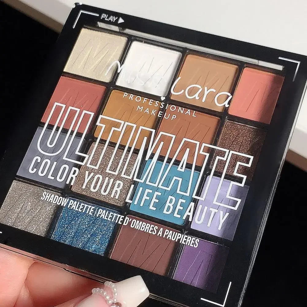 Pearlescent Eye Shadow Plattee Long Lasting Waterproof Eyeshadow Matte Glitter Eyeshadow Palette 16Colors Eyes Make Up Cosmetics