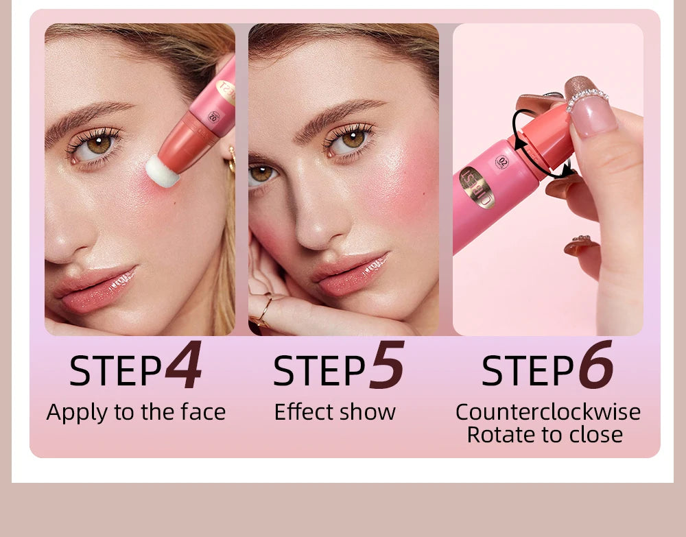 Makeup Multi-use Contour Blush Stick Brighten Cheek Cosmetic Soft Smooth Face Liquid Blusher Natural Bronzers Highlighters Tint