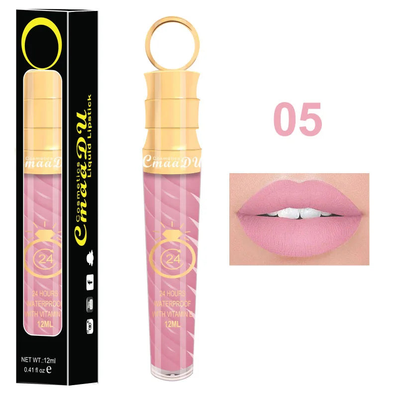 CmaaDU 20Color Matte Lip Gloss Liquid Lipstick Waterproof Lasting Nude Glitter Fashion Scoop Lip Natural Thread Gloss Cosmetics