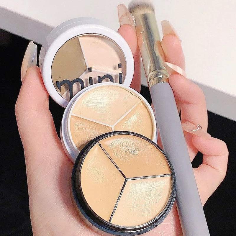 3 Colors Brand Foundation Concealer for Dark Circles,Tears,Freckles,Acne,Pigmentation blemishes Waterproof Full Coverage Makeup