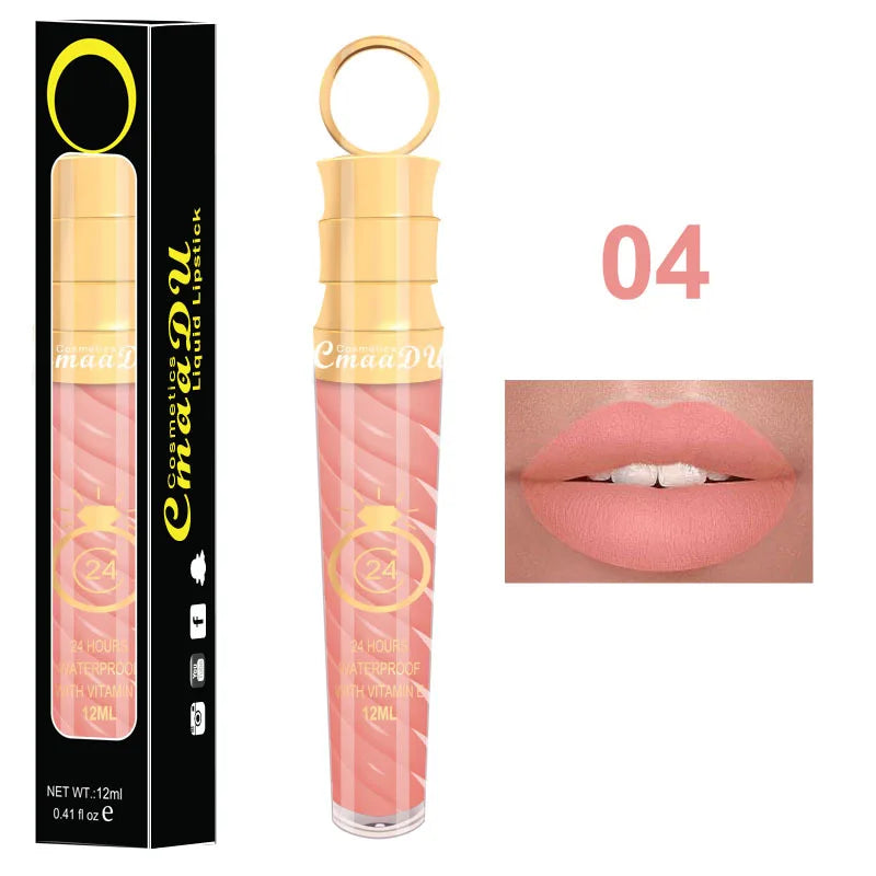 CmaaDU 20Color Matte Lip Gloss Liquid Lipstick Waterproof Lasting Nude Glitter Fashion Scoop Lip Natural Thread Gloss Cosmetics