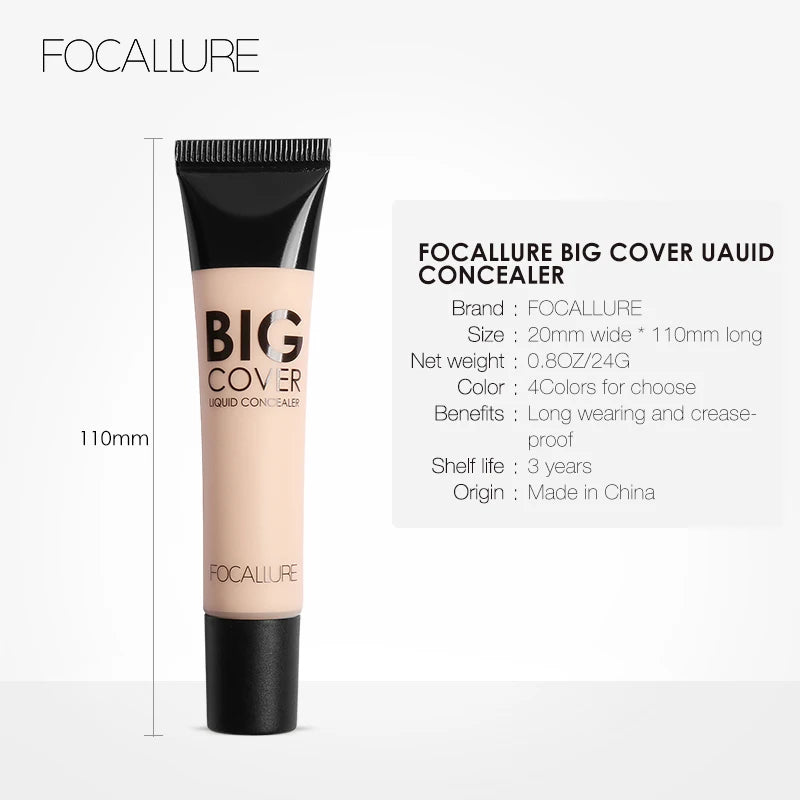 Wholesale FOCALLURE Waterproof High Coverage Face Concealer Cream Lasting Scar Acne Cover Moisturizing Liquid Foundation Makeup