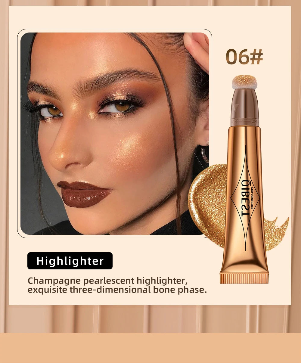 Makeup Multi-use Contour Blush Stick Brighten Cheek Cosmetic Soft Smooth Face Liquid Blusher Natural Bronzers Highlighters Tint