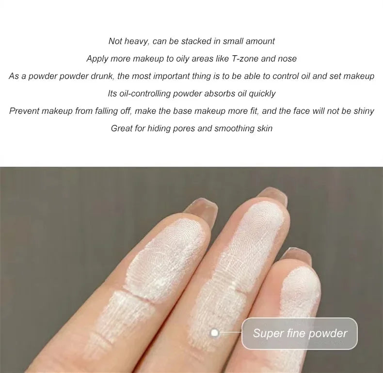 Pressed Powder White Brighten Transparent Oil Control Concealer Lasting Natural Face Makeup Setting Powder Waterproof Cosmetic
