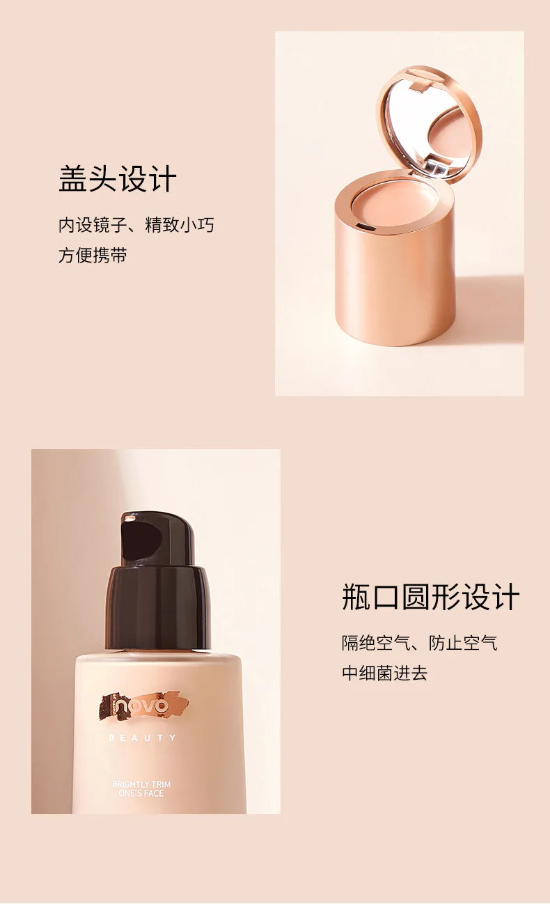 NOVO Professional new liquid foundation concealer cream 2 in 1 face base korean lasting makep 30ml private label