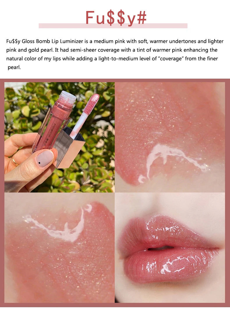 FB Gloss Bomb Cream&Heat Color Drip Lipgloss Glitter Moisturizing Plumper Long Lasting Lipgloss Makeup Liquid Lipstick 9ml
