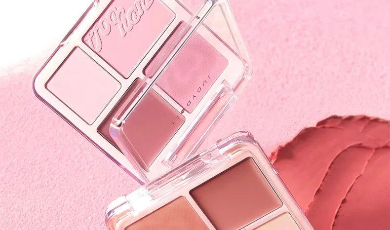 Judydoll 4 Color Blush Highlight Palette Expanding Color Matte Highlight Brightening Blush Cream Powder Blush Mud