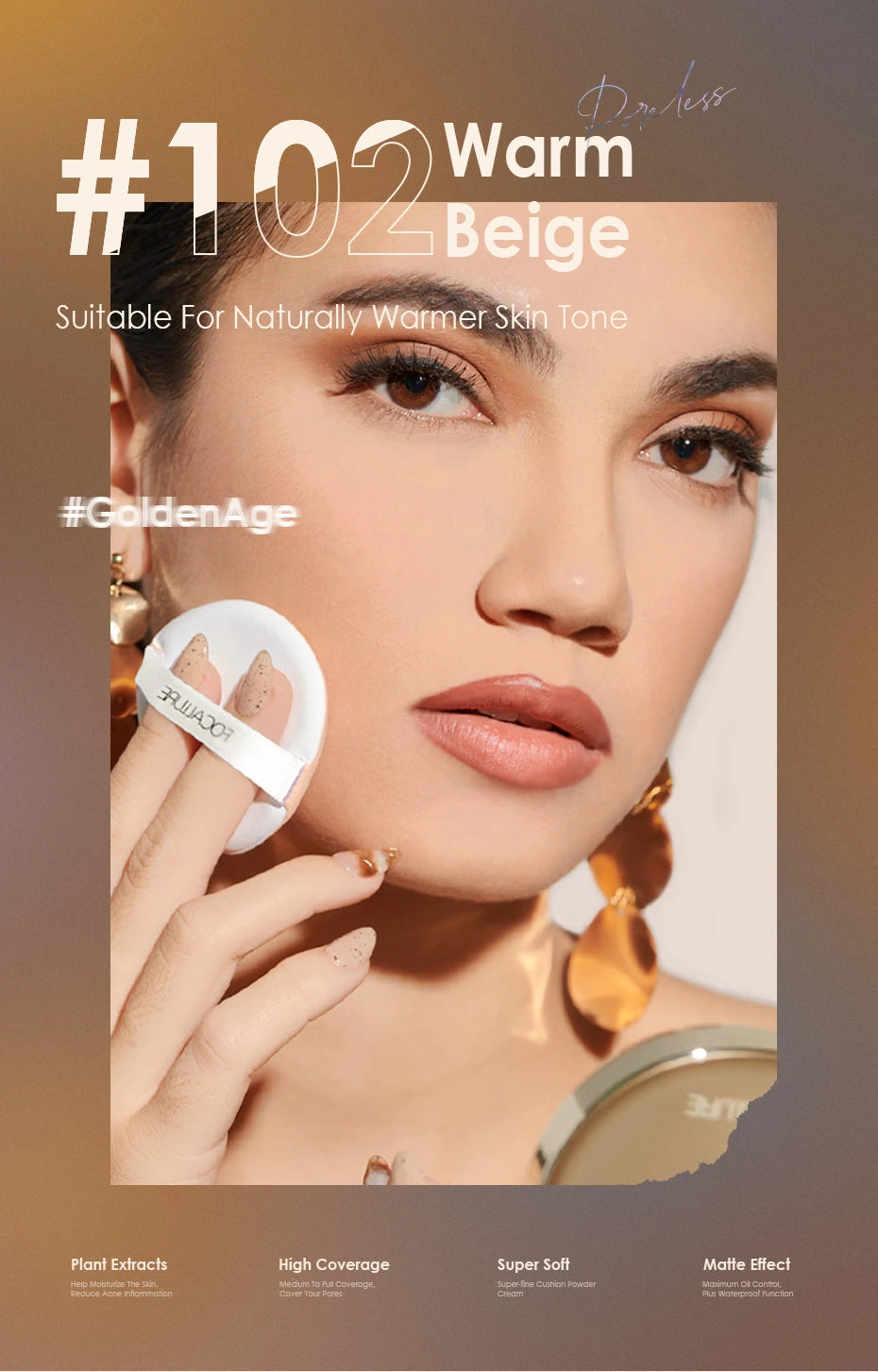 Wholesale FOCALLURE Foundation Air Cushion Waterproof Matte Base Poreless Full Coverage Face Cream Smooth Foundation Cosmetics