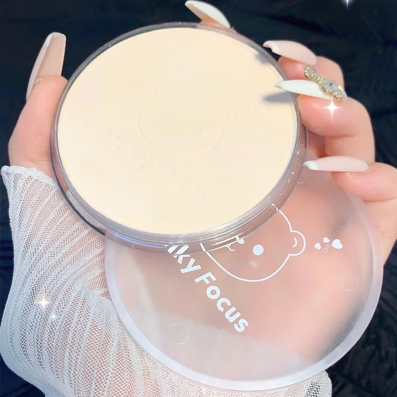 Pressed Powder White Brighten Transparent Oil Control Concealer Lasting Natural Face Makeup Setting Powder Waterproof Cosmetic