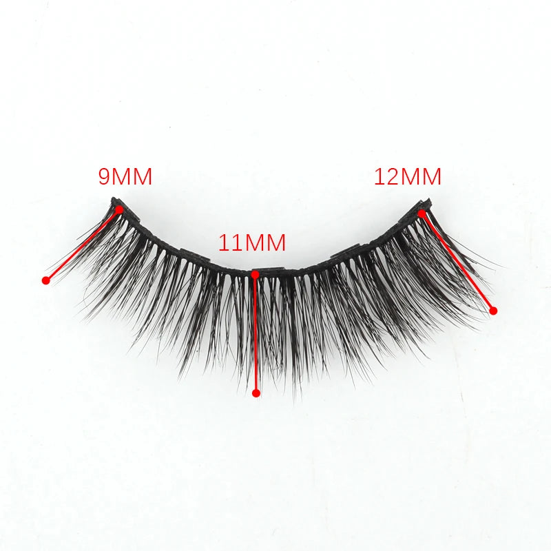 2/3/4 Pairs Magnetic Eyelashes Set Waterproof Liquid Eyeliner Tweezer Wispy False Eyelashes Dramatic 3D Mink Lashes Makeup Tools