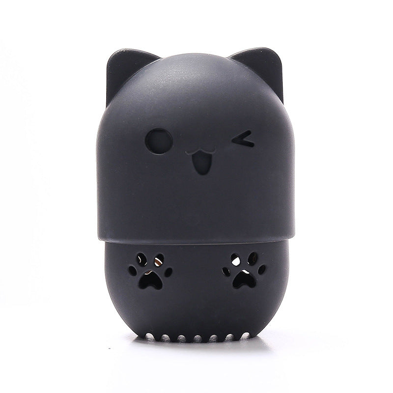 Purple Soft Silicone Cosmetic Blender Sponge Box Holder Beauty Powder Puff Blender Holder Sponge Makeup Egg Drying Case Portable