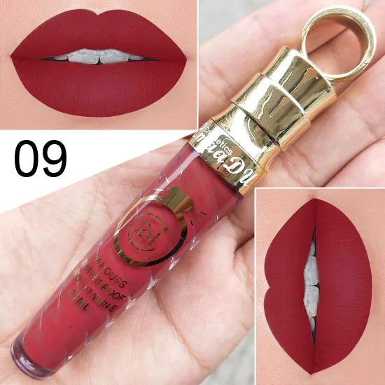 CmaaDU 20Color Matte Lip Gloss Liquid Lipstick Waterproof Lasting Nude Glitter Fashion Scoop Lip Natural Thread Gloss Cosmetics