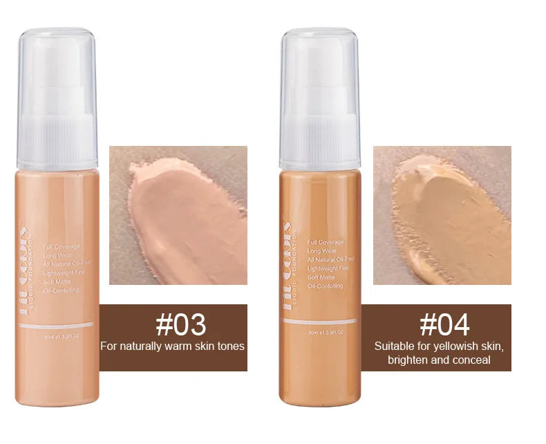 Waterproof Matte Face Liquid Foundation 30ml Full Coverage Whitening Face Concealer Makeup Base Cream Cosmetics for Women