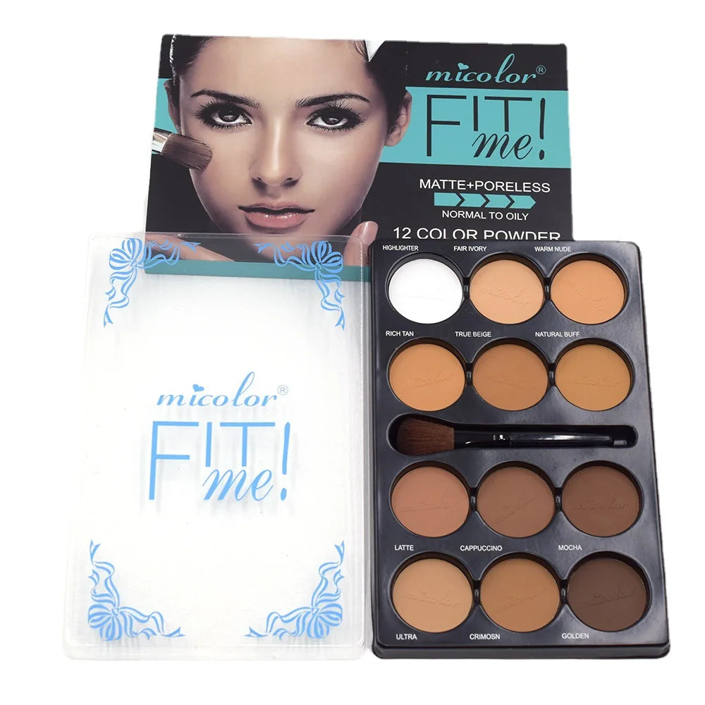 Coffee Color Contour Palette Makeup 12 Colors Long-Lasting Matte Eyeshadow Face Highlighters Make Up Contouring Powder Cosmetics