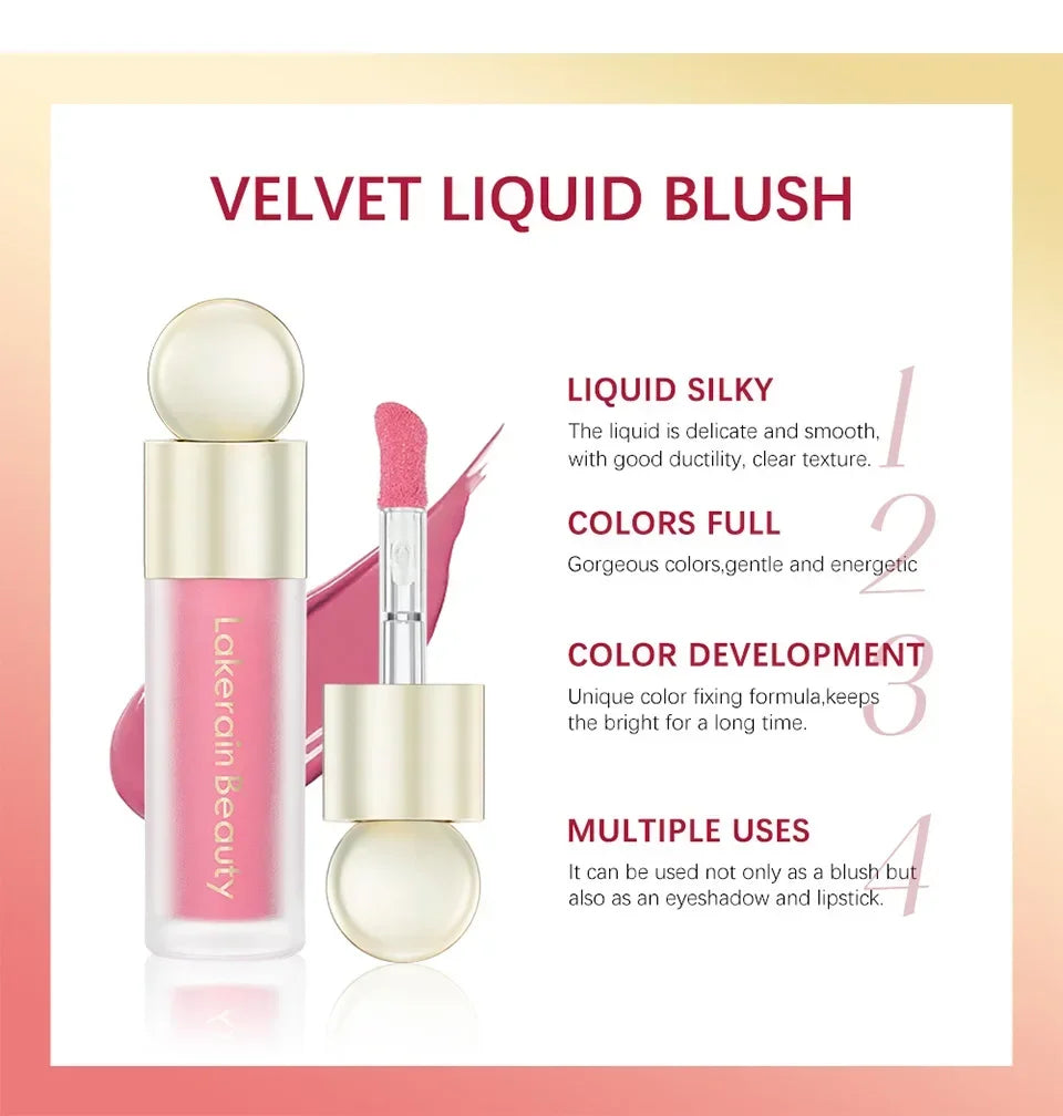 Liquid Blush Velvet Matte Eyeshadow Facial pigment Lasting Powder Fender Beautiful Natural Cream Orange Peach Rare Blush Makeups
