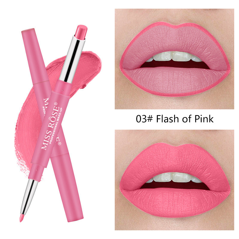 Miss Rose Double-end Lipstick Lipgloss Pencil Makeup Long Lasting Tint Sexy Red Lip Stick Beauty Matte Lip Gloss Pen Cosmetic