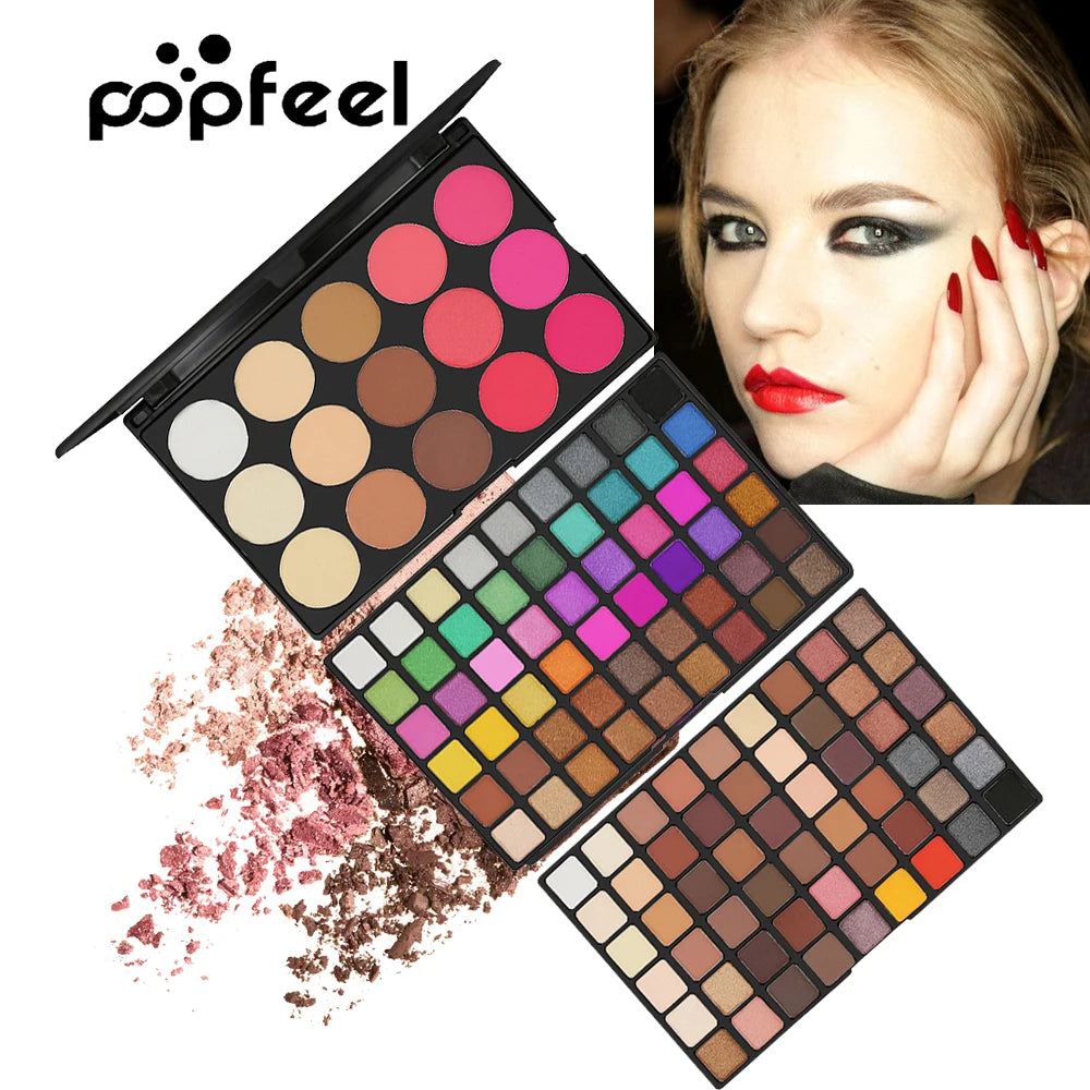 Popfeel Brand 123 Color Eye Shadow Pearlescent Matt Eye Shadow Blush Foundation Eye Shadow Makeup Pan Makeup