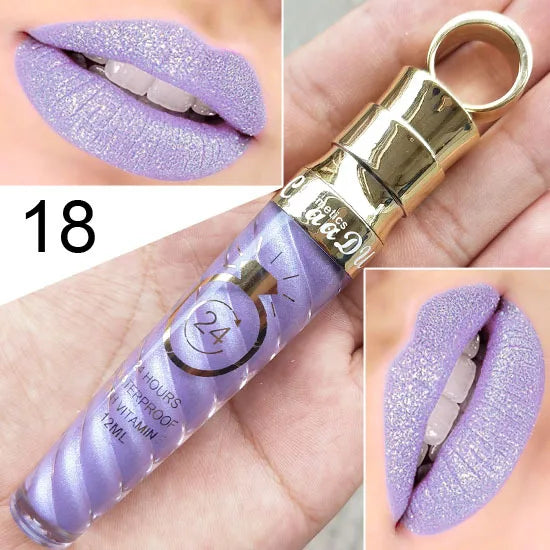 CmaaDU 20Color Matte Lip Gloss Liquid Lipstick Waterproof Lasting Nude Glitter Fashion Scoop Lip Natural Thread Gloss Cosmetics