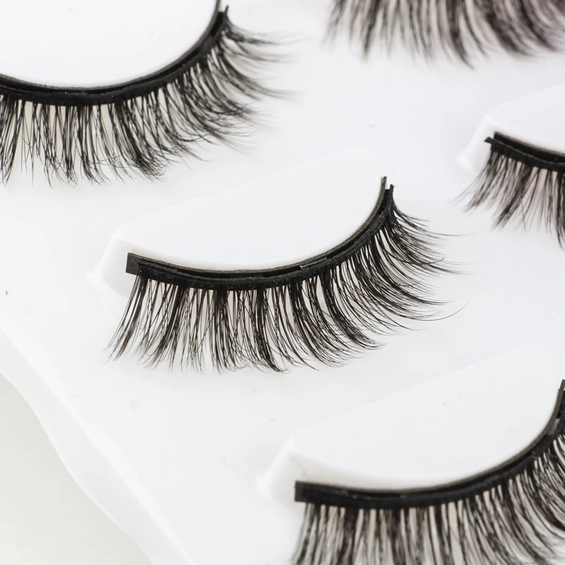 2/3/4 Pairs Magnetic Eyelashes Set Waterproof Liquid Eyeliner Tweezer Wispy False Eyelashes Dramatic 3D Mink Lashes Makeup Tools